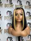 Straight Transparent 4x4 Lace Closure Bob Wig 27 stripe