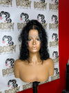 Black Curly closure frontal bob wig