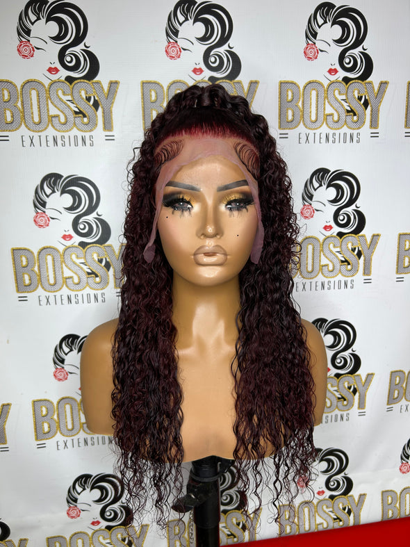 Burgundy deep wave 13x4 20”