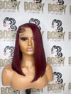 Straight Burgundy Transparent Closure Bob