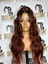 Beach waved Transparent Lace frontal wig 26”