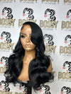Jet Black Inexpensive Body wave 24” 13x4 transparent