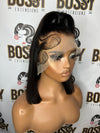 Two Braid straight Lace frontal bob wig