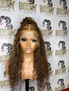 4/27 Deep Curly Transparent Lace frontal wig 24”