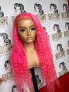 Pink Curly 13x4 wig 24”