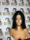 Black Curly closure frontal bob wig