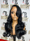 Jet Black Inexpensive Body wave 24” 13x4 transparent