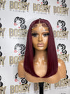 Straight Burgundy Transparent Closure Bob