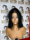 Black Curly closure frontal bob wig