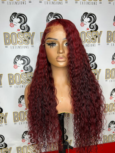 Burgundy Kinky Curly Glueless