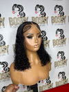 Deep Curly Transparent Lace frontal Bob wig