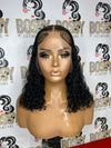 Deep Curly Transparent Lace frontal Bob wig