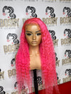 Pink Curly 13x4 wig 24”