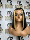 Straight Transparent 4x4 Lace Closure Bob Wig 27 stripe