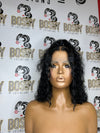Black Curly closure frontal bob wig