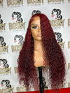 Burgundy Kinky Curly Glueless