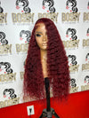 Red Kinky Curly Glueless