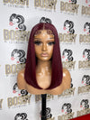 Straight Burgundy Transparent Closure Bob