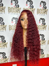 Red Kinky Curly Glueless