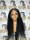 Jet Black Inexpensive deep curly  24” new 13x4 transparent