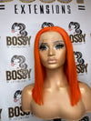 Orange Transparent lace frontal Bob wig