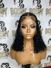 Deep Curly Transparent Lace frontal Bob wig