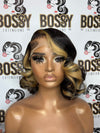 Curls Blonde stripe Transparent Closure Rap