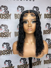 Deep Curly Jet Black Transparent Closue Bob