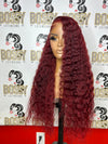 Red Kinky Curly Glueless