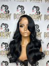 Jet Black Inexpensive Body wave 24” 13x4 transparent