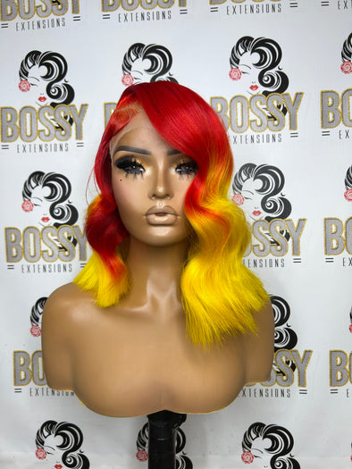 Red & yellow Transparent Closure