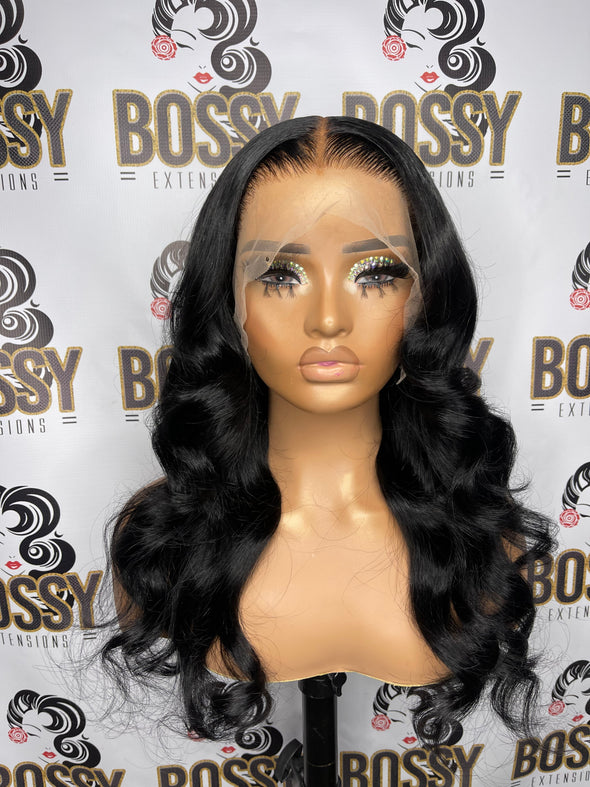 Black Transparent Lace front 13x6 wig 20”