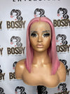 Pink Transparent lace frontal Bob wig