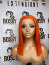 Orange Transparent lace frontal Bob wig