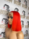 Red Lace frontal Bob wig