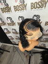 Black Curly Lace front bob wig