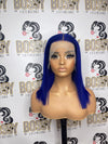 Blue Transparent lace frontal Bob wig