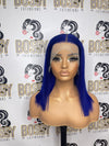 Blue Transparent lace frontal Bob wig