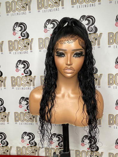 Curly Jet Black Full lace wig