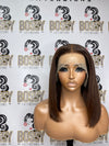 Brown Transparent lace frontal Bob wig