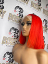 Red Lace frontal Bob wig