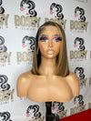 Streaked Straight Lace front Bob wig