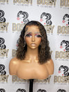 Streaked Curly Lace front bob wig