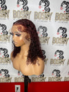 Burgundy Curly Lace Front Bob Wig